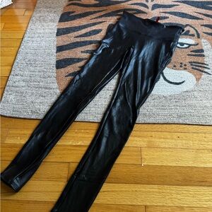 SPANX Black Faux Leather Leggings